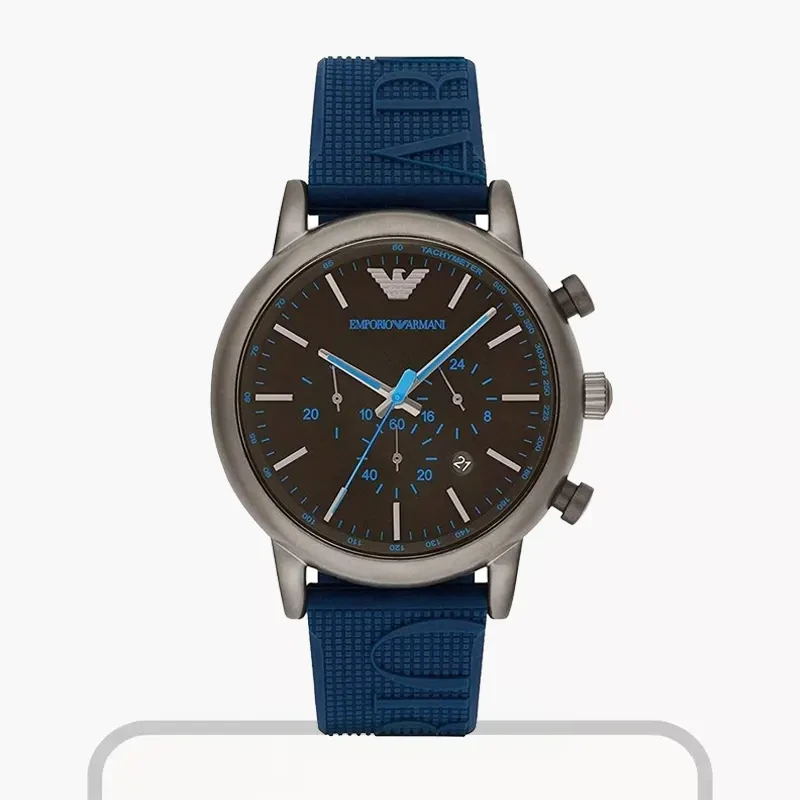 Emporio Armani Luigi Chronograph Blue Silicone Men's Watch- AR11023